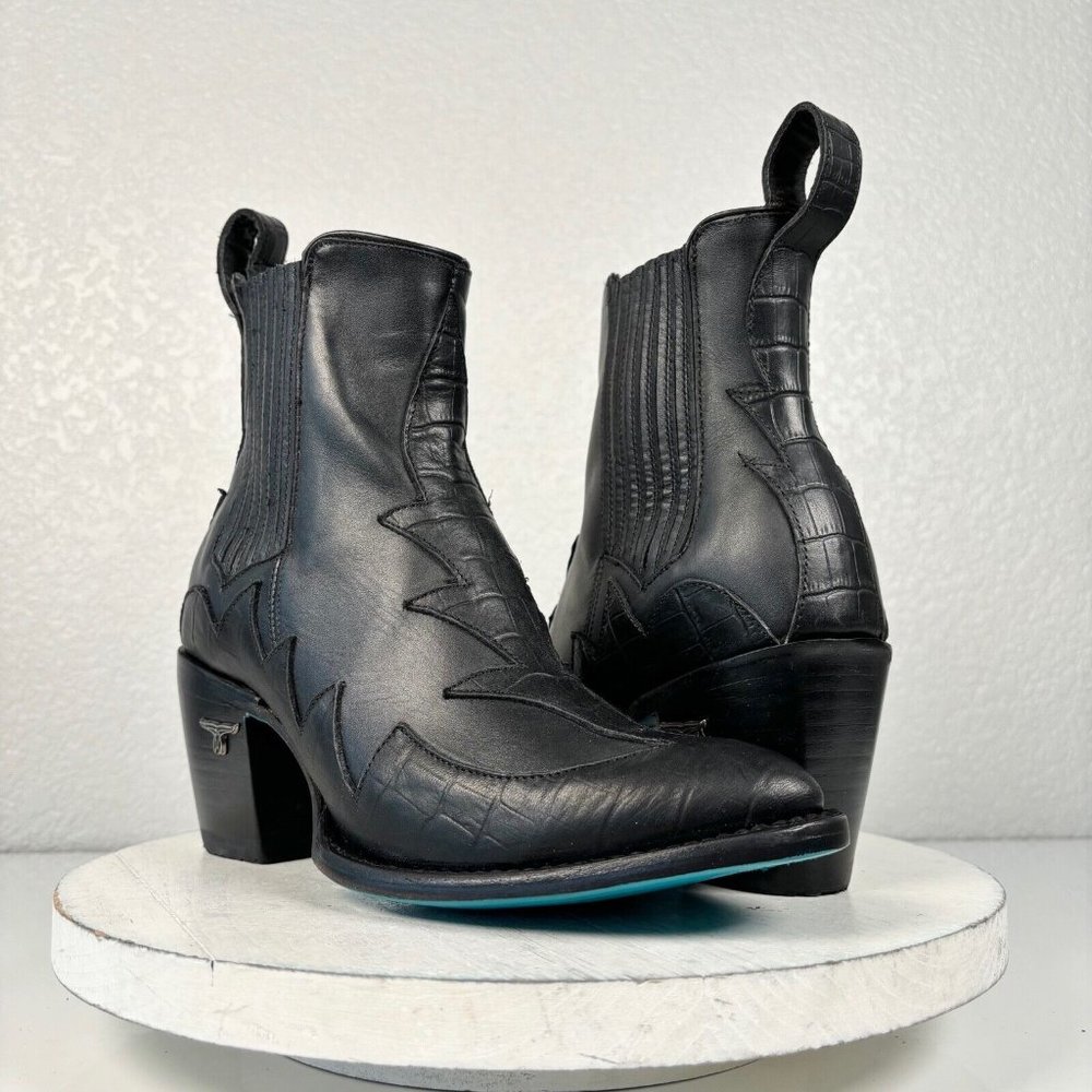 Lane Black Western Chelsea Ankle Boots